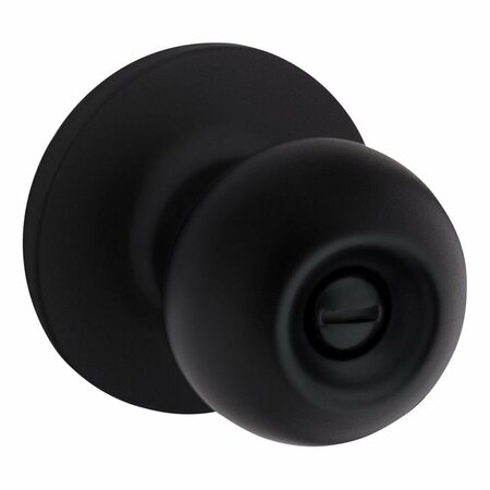 SAFELOCK Regina Knob Privacy Lock with RCAL Latch and RCS Strike Matte Black Finish SK3000RG-514